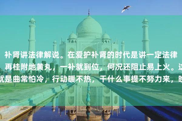 补肾讲法律解说。在爱护补肾的时代是讲一定法律解说的,先参苓白术散,再桂附地黄丸,一补就到位,何况还阻止易上火。这个患者平素就是曲常怕冷,行动暖不热,干什么事提不努力来,晚上爱失眠多梦,频繁的早醒,比其他...