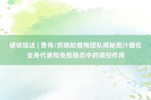 硬核综述 | 贾伟/郑晓皎教悔团队揭秘胆汁酸在全身代谢和免疫稳态中的调控作用