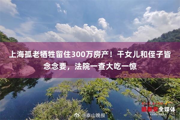 上海孤老牺牲留住300万房产！干女儿和侄子皆念念要，法院一查大吃一惊