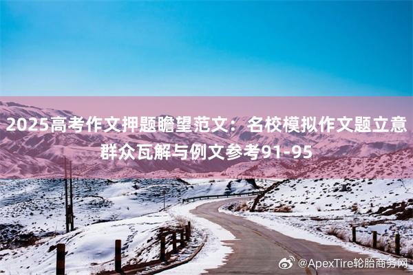 2025高考作文押题瞻望范文：名校模拟作文题立意群众瓦解与例文参考91-95