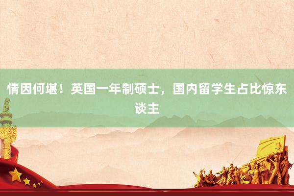 情因何堪！英国一年制硕士，国内留学生占比惊东谈主